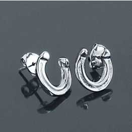 Small Concave Earrings in Silver 