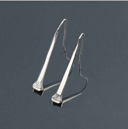 Long Nail Earrings in Silver